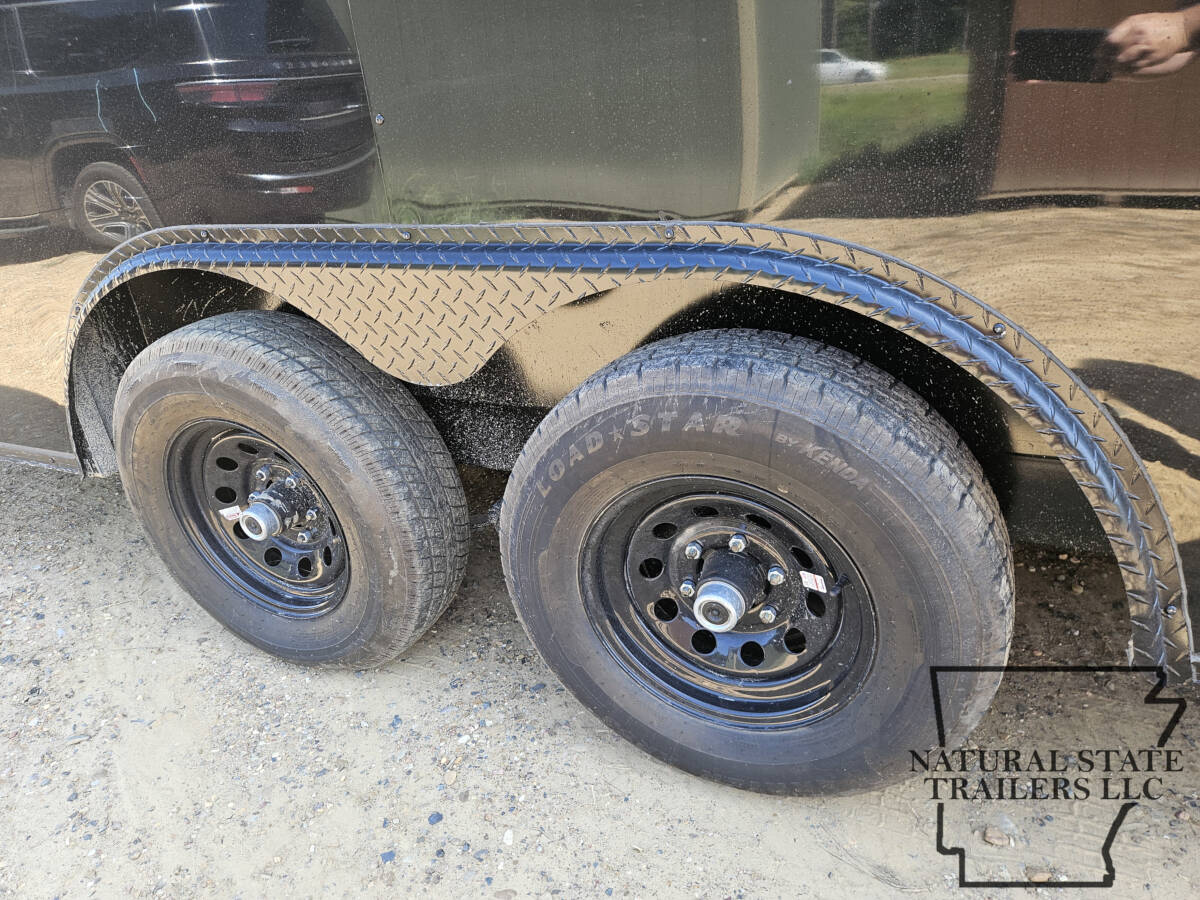 2026 Black Quality Cargo 8.5X20TA BOP Rear Wing, Lights, and Extra D-Rings