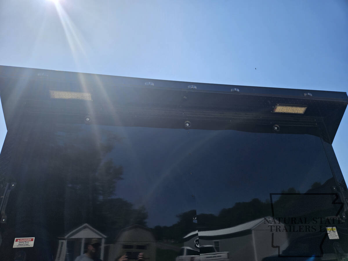2026 Black Quality Cargo 8.5X20TA BOP Rear Wing, Lights, and Extra D-Rings